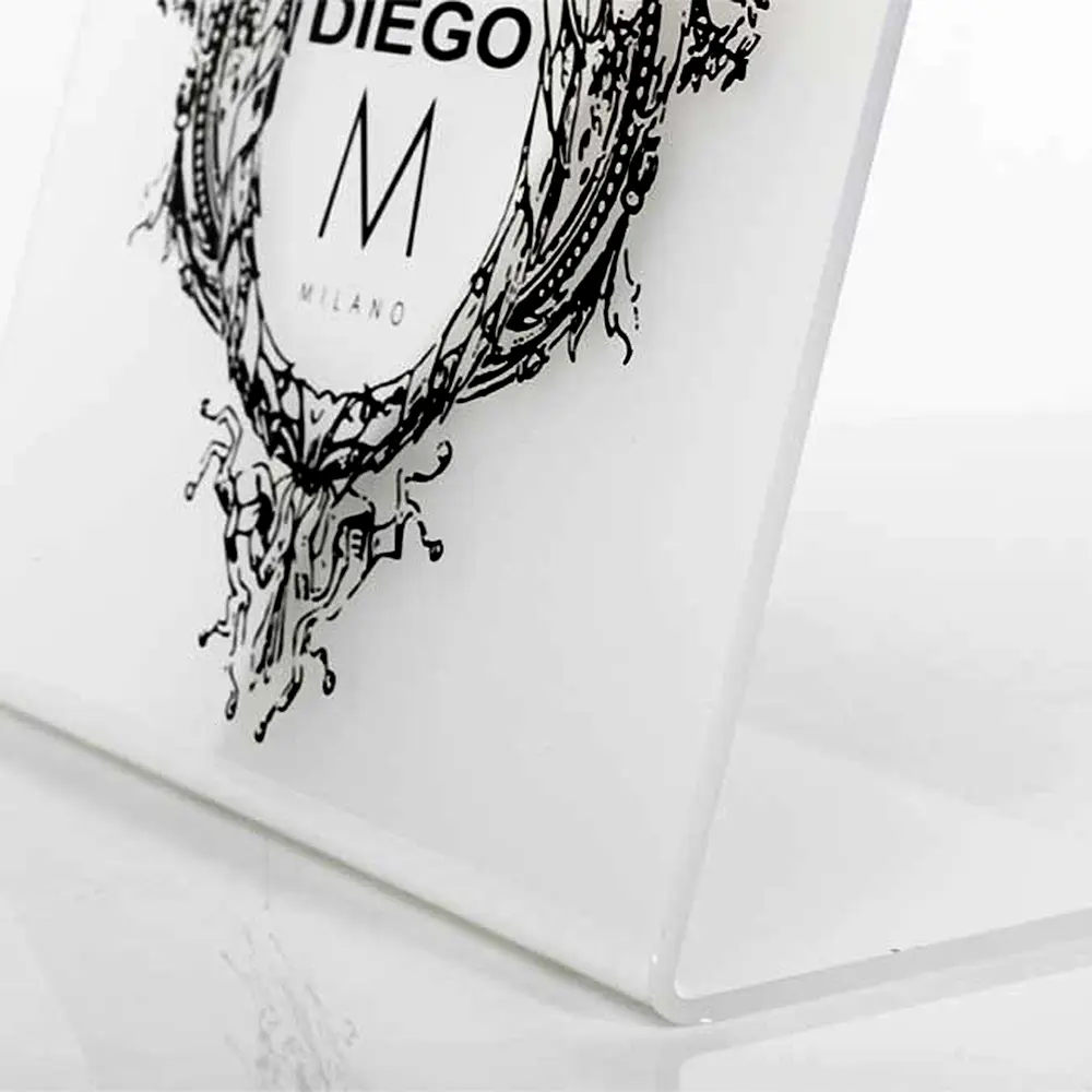 Targa da banco in plexiglass satinato - Seven Group